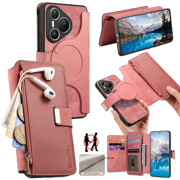 CaseNeo MagSafe RFID Anti-theft Zipper Wallet Retro Leather Phone Case, For Huawei nova 16, For Huawei Pura 90 5G, For Huawei Enjoy 90 Plus 5G, For Huawei Mate 70 Air 5G, For Huawei Pura 80 Ultra 5G, For Huawei Pura 80 Pro / 80 Pro+ 5G                 ...