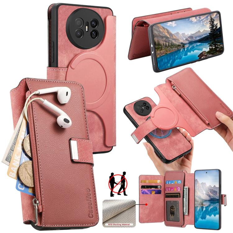 CaseNeo MagSafe RFID Anti-theft Zipper Wallet Retro Leather Phone Case, For Huawei nova 16, For Huawei Pura 90 5G, For Huawei Enjoy 90 Plus 5G, For Huawei Mate 70 Air 5G, For Huawei Pura 80 Ultra 5G, For Huawei Pura 80 Pro / 80 Pro+ 5G                 ...