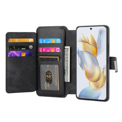 CaseNeo MagSafe RFID Anti-theft Zipper Wallet Retro Leather Phone Case, For Honor 90, For Honor X8 5G