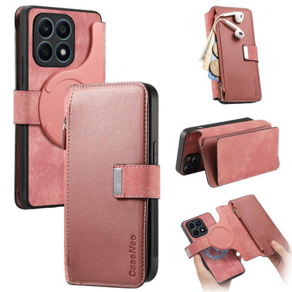 CaseNeo MagSafe RFID Anti-theft Zipper Wallet Retro Leather Phone Case, For Honor 90, For Honor X8 5G