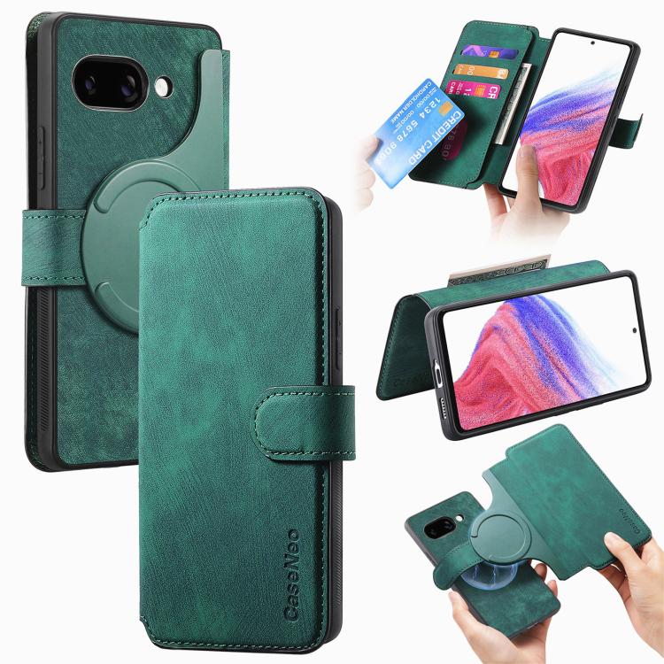 CaseNeo MagSafe RFID Anti-theft Retro Leather Phone Case, For Google Pixel 11 Pro XL, For Google Pixel 10a, For Google Pixel 10 Pro XL / 9 Pro XL, For Google Pixel 10 / 10 Pro / 9 / 9 Pro, For Google Pixel 9a