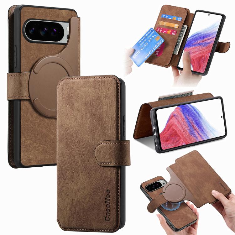 CaseNeo MagSafe RFID Anti-theft Retro Leather Phone Case, For Google Pixel 11 Pro XL, For Google Pixel 10a, For Google Pixel 10 Pro XL / 9 Pro XL, For Google Pixel 10 / 10 Pro / 9 / 9 Pro, For Google Pixel 9a