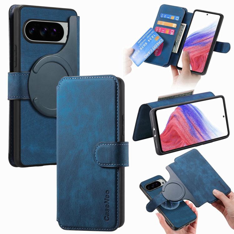 CaseNeo MagSafe RFID Anti-theft Retro Leather Phone Case, For Google Pixel 11 Pro XL, For Google Pixel 10a, For Google Pixel 10 Pro XL / 9 Pro XL, For Google Pixel 10 / 10 Pro / 9 / 9 Pro, For Google Pixel 9a