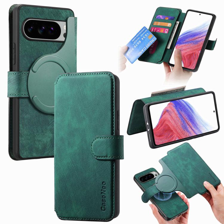 CaseNeo MagSafe RFID Anti-theft Retro Leather Phone Case, For Google Pixel 11 Pro XL, For Google Pixel 10a, For Google Pixel 10 Pro XL / 9 Pro XL, For Google Pixel 10 / 10 Pro / 9 / 9 Pro, For Google Pixel 9a