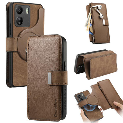 CaseNeo MagSafe RFID Anti-theft Zipper Wallet Retro Leather Phone Case, For Redmi Turbo 5 Max / Poco X8 Pro Max, For Redmi Turbo 5 5G / Poco X8 Pro 5G, For Redmi Note 15 Pro+ Global 163.3mm, For Redmi Note 15 4G / 5G Global 164mm                       ...