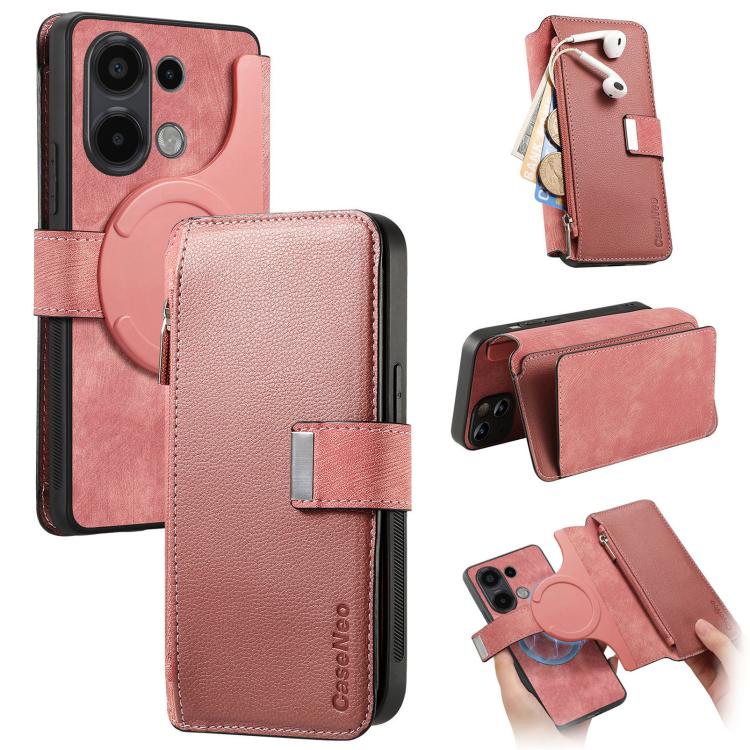CaseNeo MagSafe RFID Anti-theft Zipper Wallet Retro Leather Phone Case, For Redmi Note 13 Pro 4G, For Redmi Note 13 4G, For Redmi Note 13R Pro 5G, For Redmi Note 13 5G, For Redmi Note 13 Pro+, For Redmi Note 13 Pro 5G, For Redmi Note 12 4G Global      ...
