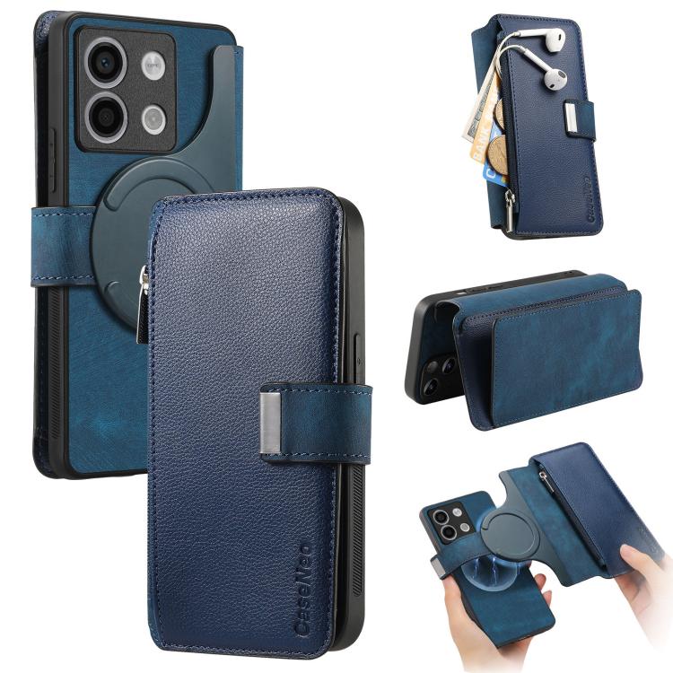 CaseNeo MagSafe RFID Anti-theft Zipper Wallet Retro Leather Phone Case, For Redmi Note 13 Pro 4G, For Redmi Note 13 4G, For Redmi Note 13R Pro 5G, For Redmi Note 13 5G, For Redmi Note 13 Pro+, For Redmi Note 13 Pro 5G, For Redmi Note 12 4G Global      ...