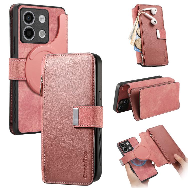 CaseNeo MagSafe RFID Anti-theft Zipper Wallet Retro Leather Phone Case, For Redmi Note 13 Pro 4G, For Redmi Note 13 4G, For Redmi Note 13R Pro 5G, For Redmi Note 13 5G, For Redmi Note 13 Pro+, For Redmi Note 13 Pro 5G, For Redmi Note 12 4G Global      ...