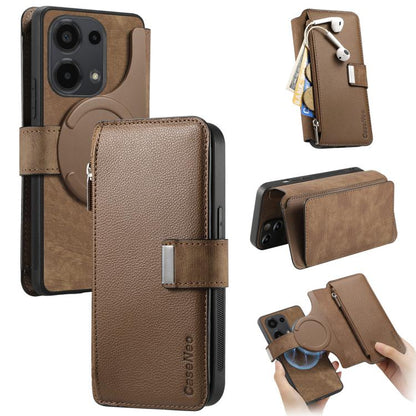 CaseNeo MagSafe RFID Anti-theft Zipper Wallet Retro Leather Phone Case, For Redmi Note 13 Pro 4G, For Redmi Note 13 4G, For Redmi Note 13R Pro 5G, For Redmi Note 13 5G, For Redmi Note 13 Pro+, For Redmi Note 13 Pro 5G, For Redmi Note 12 4G Global      ...