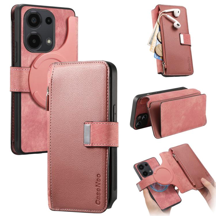 CaseNeo MagSafe RFID Anti-theft Zipper Wallet Retro Leather Phone Case, For Redmi Note 13 Pro 4G, For Redmi Note 13 4G, For Redmi Note 13R Pro 5G, For Redmi Note 13 5G, For Redmi Note 13 Pro+, For Redmi Note 13 Pro 5G, For Redmi Note 12 4G Global      ...