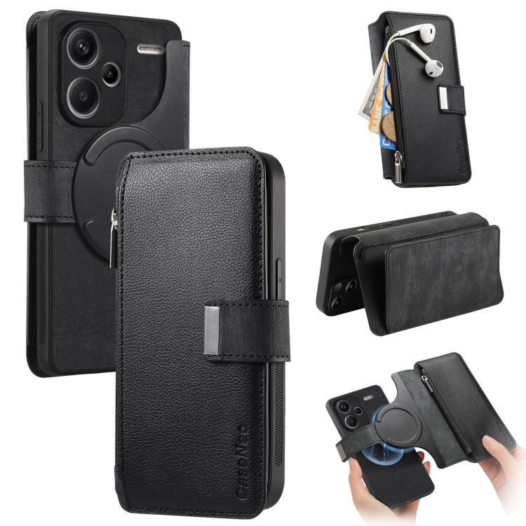 CaseNeo MagSafe RFID Anti-theft Zipper Wallet Retro Leather Phone Case, For Redmi Note 13 Pro 4G, For Redmi Note 13 4G, For Redmi Note 13R Pro 5G, For Redmi Note 13 5G, For Redmi Note 13 Pro+, For Redmi Note 13 Pro 5G, For Redmi Note 12 4G Global      ...