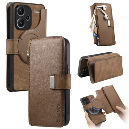 CaseNeo MagSafe RFID Anti-theft Zipper Wallet Retro Leather Phone Case, For Redmi Note 13 Pro 4G, For Redmi Note 13 4G, For Redmi Note 13R Pro 5G, For Redmi Note 13 5G, For Redmi Note 13 Pro+, For Redmi Note 13 Pro 5G, For Redmi Note 12 4G Global      ...