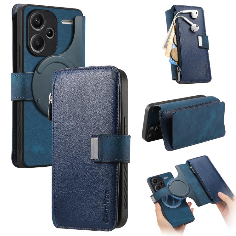 CaseNeo MagSafe RFID Anti-theft Zipper Wallet Retro Leather Phone Case, For Redmi Note 13 Pro 4G, For Redmi Note 13 4G, For Redmi Note 13R Pro 5G, For Redmi Note 13 5G, For Redmi Note 13 Pro+, For Redmi Note 13 Pro 5G, For Redmi Note 12 4G Global      ...