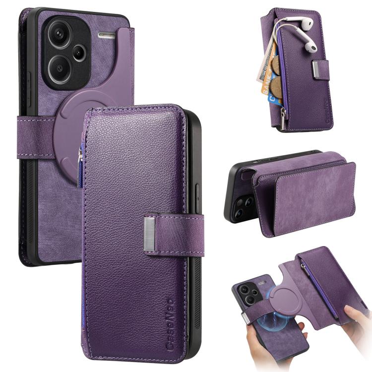 CaseNeo MagSafe RFID Anti-theft Zipper Wallet Retro Leather Phone Case, For Redmi Note 13 Pro 4G, For Redmi Note 13 4G, For Redmi Note 13R Pro 5G, For Redmi Note 13 5G, For Redmi Note 13 Pro+, For Redmi Note 13 Pro 5G, For Redmi Note 12 4G Global      ...