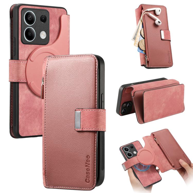 CaseNeo MagSafe RFID Anti-theft Zipper Wallet Retro Leather Phone Case, For Redmi Note 13 Pro 4G, For Redmi Note 13 4G, For Redmi Note 13R Pro 5G, For Redmi Note 13 5G, For Redmi Note 13 Pro+, For Redmi Note 13 Pro 5G, For Redmi Note 12 4G Global      ...