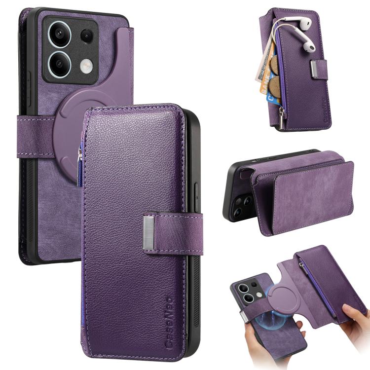 CaseNeo MagSafe RFID Anti-theft Zipper Wallet Retro Leather Phone Case, For Redmi Note 13 Pro 4G, For Redmi Note 13 4G, For Redmi Note 13R Pro 5G, For Redmi Note 13 5G, For Redmi Note 13 Pro+, For Redmi Note 13 Pro 5G, For Redmi Note 12 4G Global      ...