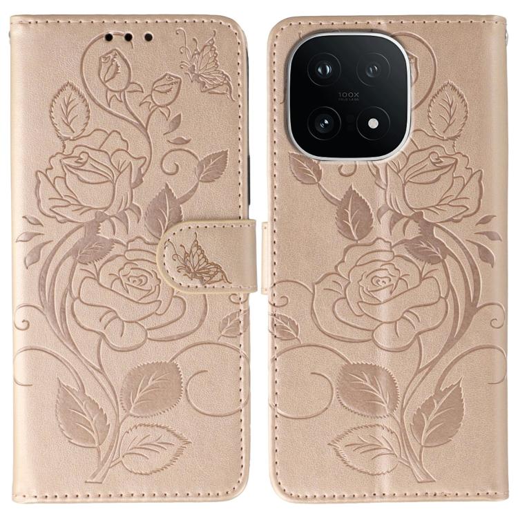 Rose Butterfly Embossed Leather Phone Case, For vivo iQOO 15, For vivo Y500 5G, For vivo V50 Lite 5G