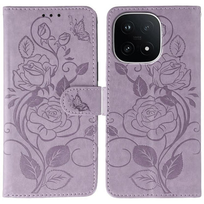 Rose Butterfly Embossed Leather Phone Case, For vivo iQOO 15, For vivo Y500 5G, For vivo V50 Lite 5G