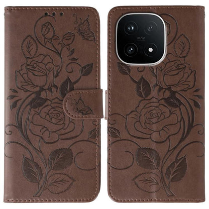 Rose Butterfly Embossed Leather Phone Case, For vivo iQOO 15, For vivo Y500 5G, For vivo V50 Lite 5G