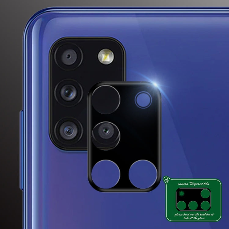Camera lens ring film for Samsung Galaxy A31, clear film on blue phone rear lenses