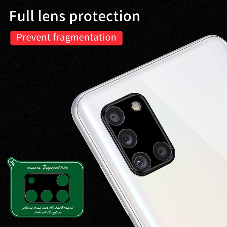 Camera lens ring film for Samsung Galaxy A31, full lens protection on white phone