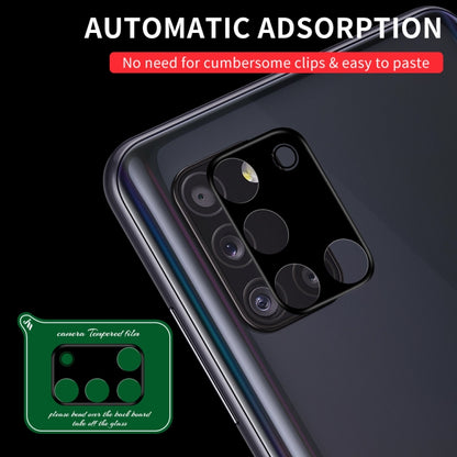 Camera lens ring film for Samsung Galaxy A31, easy to apply on black phone rear cameras