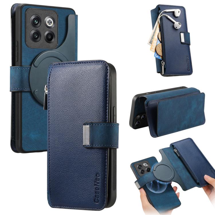 CaseNeo MagSafe RFID Anti-theft Zipper Wallet Retro Leather Phone Case, For OnePlus 15T, For OnePlus Ace 6 / 6T, For OnePlus 15, For OnePlus Ace 5, For OnePlus 13, For OnePlus 12, For OnePlus 11