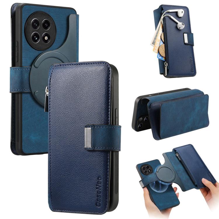 CaseNeo MagSafe RFID Anti-theft Zipper Wallet Retro Leather Phone Case, For OnePlus 15T, For OnePlus Ace 6 / 6T, For OnePlus 15, For OnePlus Ace 5, For OnePlus 13, For OnePlus 12, For OnePlus 11