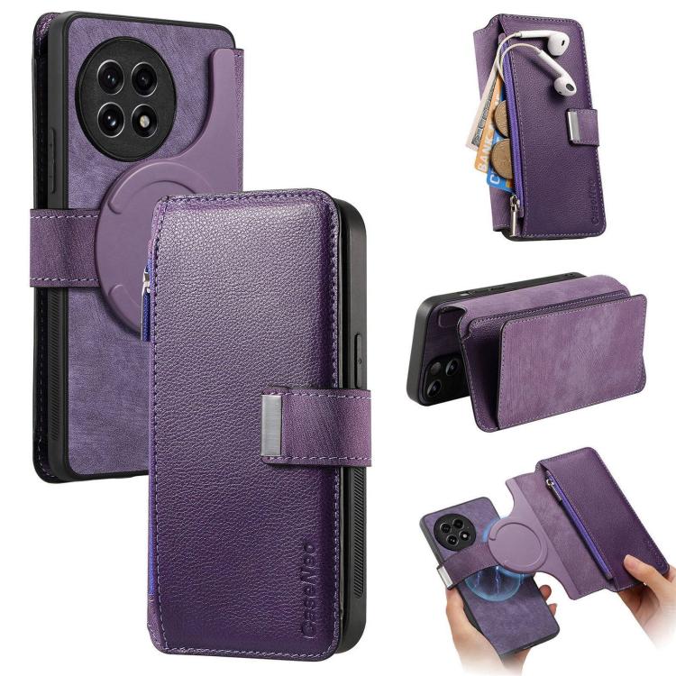 CaseNeo MagSafe RFID Anti-theft Zipper Wallet Retro Leather Phone Case, For OnePlus 15T, For OnePlus Ace 6 / 6T, For OnePlus 15, For OnePlus Ace 5, For OnePlus 13, For OnePlus 12, For OnePlus 11