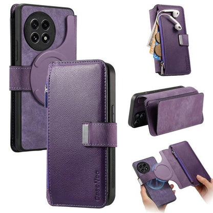 CaseNeo MagSafe RFID Anti-theft Zipper Wallet Retro Leather Phone Case, For OnePlus 15T, For OnePlus Ace 6 / 6T, For OnePlus 15, For OnePlus Ace 5, For OnePlus 13, For OnePlus 12, For OnePlus 11