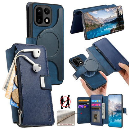 CaseNeo MagSafe RFID Anti-theft Zipper Wallet Retro Leather Phone Case, For OnePlus 15T, For OnePlus Ace 6 / 6T, For OnePlus 15, For OnePlus Ace 5, For OnePlus 13, For OnePlus 12, For OnePlus 11