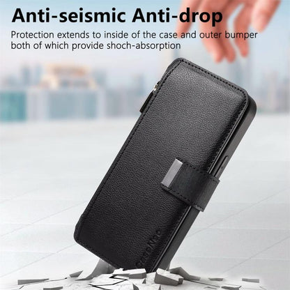 CaseNeo MagSafe RFID Anti-theft Zipper Wallet Retro Leather Phone Case, For OnePlus 15T, For OnePlus Ace 6 / 6T, For OnePlus 15, For OnePlus Ace 5, For OnePlus 13, For OnePlus 12, For OnePlus 11