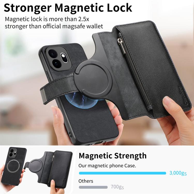 CaseNeo MagSafe RFID Anti-theft Zipper Wallet Retro Leather Phone Case, For OnePlus 15T, For OnePlus Ace 6 / 6T, For OnePlus 15, For OnePlus Ace 5, For OnePlus 13, For OnePlus 12, For OnePlus 11