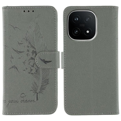 Feather Pattern Litchi Texture Leather Phone Case, For vivo iQOO 15, For vivo Y500 5G, For vivo V50 Lite 5G