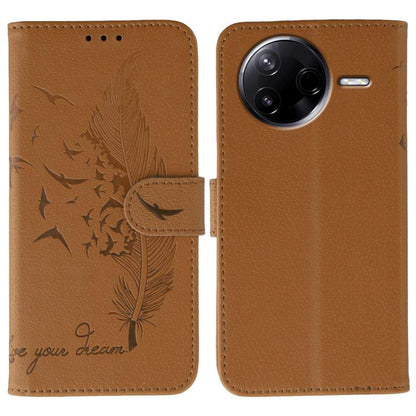 Feather Pattern Litchi Texture Leather Phone Case, For Xiaomi 17 Pro, For Xiaomi 17, For Xiaomi 15T Pro 5G, For Xiaomi 15T 5G, For Xiaomi Poco F7 Ultra / Redmi K80 Pro, For Xiaomi Poco F7 Pro / Redmi K80, For Xiaomi Poco C75 4G, For Xiaomi 14T Pro     ...