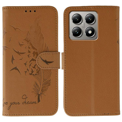 Feather Pattern Litchi Texture Leather Phone Case, For Xiaomi 17 Pro, For Xiaomi 17, For Xiaomi 15T Pro 5G, For Xiaomi 15T 5G, For Xiaomi Poco F7 Ultra / Redmi K80 Pro, For Xiaomi Poco F7 Pro / Redmi K80, For Xiaomi Poco C75 4G, For Xiaomi 14T Pro     ...