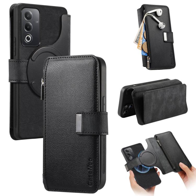 CaseNeo MagSafe RFID Anti-theft Zipper Wallet Retro Leather Phone Case, For OPPO Reno13, For OPPO Reno13 F, For OPPO A3 Pro Global / A80 5G, For OPPO A58 4G, For OPPO Reno10 5G Global, For OPPO A78 5G