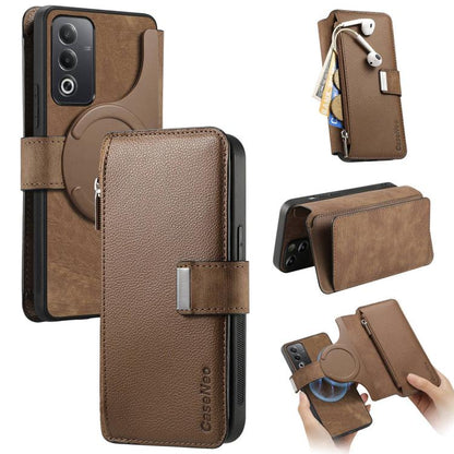 CaseNeo MagSafe RFID Anti-theft Zipper Wallet Retro Leather Phone Case, For OPPO Reno13, For OPPO Reno13 F, For OPPO A3 Pro Global / A80 5G, For OPPO A58 4G, For OPPO Reno10 5G Global, For OPPO A78 5G