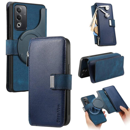 CaseNeo MagSafe RFID Anti-theft Zipper Wallet Retro Leather Phone Case, For OPPO Reno13, For OPPO Reno13 F, For OPPO A3 Pro Global / A80 5G, For OPPO A58 4G, For OPPO Reno10 5G Global, For OPPO A78 5G