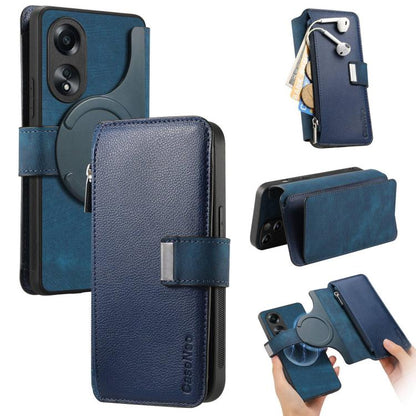 CaseNeo MagSafe RFID Anti-theft Zipper Wallet Retro Leather Phone Case, For OPPO Reno13, For OPPO Reno13 F, For OPPO A3 Pro Global / A80 5G, For OPPO A58 4G, For OPPO Reno10 5G Global, For OPPO A78 5G