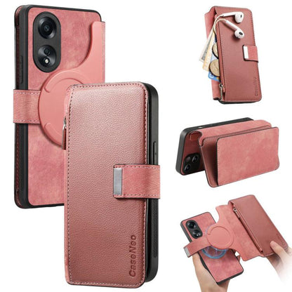 CaseNeo MagSafe RFID Anti-theft Zipper Wallet Retro Leather Phone Case, For OPPO Reno13, For OPPO Reno13 F, For OPPO A3 Pro Global / A80 5G, For OPPO A58 4G, For OPPO Reno10 5G Global, For OPPO A78 5G