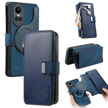 CaseNeo MagSafe RFID Anti-theft Zipper Wallet Retro Leather Phone Case, For OPPO Reno13, For OPPO Reno13 F, For OPPO A3 Pro Global / A80 5G, For OPPO A58 4G, For OPPO Reno10 5G Global, For OPPO A78 5G