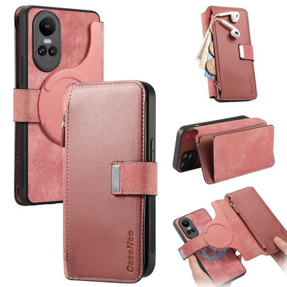 CaseNeo MagSafe RFID Anti-theft Zipper Wallet Retro Leather Phone Case, For OPPO Reno13, For OPPO Reno13 F, For OPPO A3 Pro Global / A80 5G, For OPPO A58 4G, For OPPO Reno10 5G Global, For OPPO A78 5G