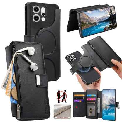 CaseNeo MagSafe RFID Anti-theft Zipper Wallet Retro Leather Phone Case, For OPPO A6 Global / A6s / A6c / A6t Pro, For OPPO K15 Pro+, For OPPO K15 Pro 5G, For OPPO Reno15 F, For OPPO Reno 15 Pro Max 5G Global, For OPPO Reno15 5G Global / 15c 5G         ...