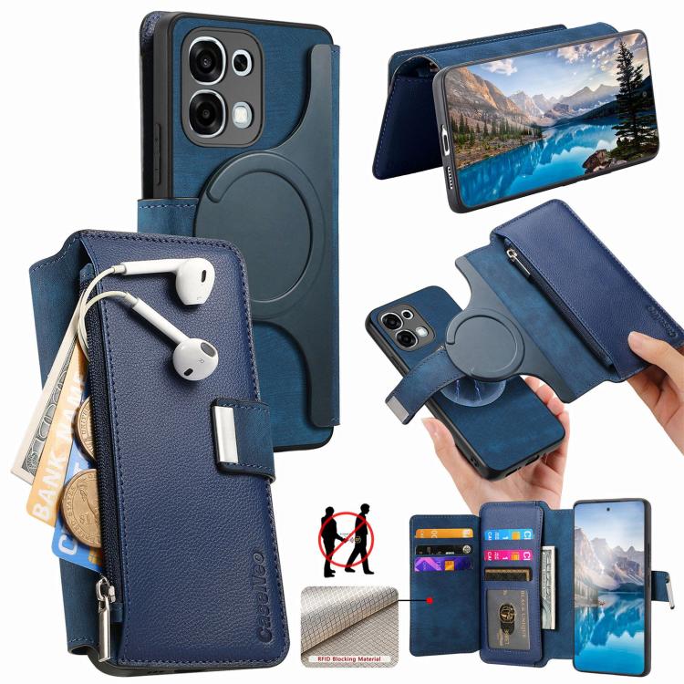 CaseNeo MagSafe RFID Anti-theft Zipper Wallet Retro Leather Phone Case, For OPPO A6 Global / A6s / A6c / A6t Pro, For OPPO K15 Pro+, For OPPO K15 Pro 5G, For OPPO Reno15 F, For OPPO Reno 15 Pro Max 5G Global, For OPPO Reno15 5G Global / 15c 5G         ...
