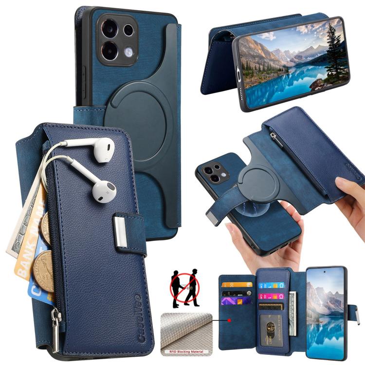 CaseNeo MagSafe RFID Anti-theft Zipper Wallet Retro Leather Phone Case, For OPPO A6 Global / A6s / A6c / A6t Pro, For OPPO K15 Pro+, For OPPO K15 Pro 5G, For OPPO Reno15 F, For OPPO Reno 15 Pro Max 5G Global, For OPPO Reno15 5G Global / 15c 5G         ...