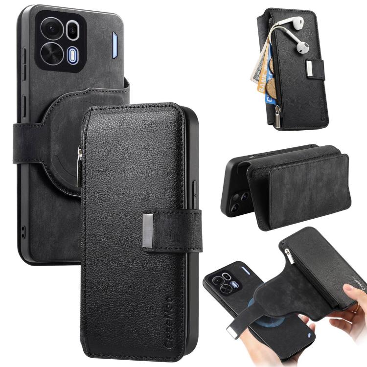 CaseNeo MagSafe RFID Anti-theft Zipper Wallet Retro Leather Phone Case, For OPPO A6 Global / A6s / A6c / A6t Pro, For OPPO K15 Pro+, For OPPO K15 Pro 5G, For OPPO Reno15 F, For OPPO Reno 15 Pro Max 5G Global, For OPPO Reno15 5G Global / 15c 5G         ...