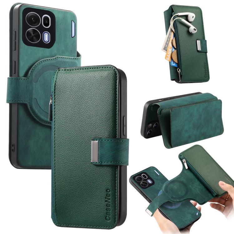 CaseNeo MagSafe RFID Anti-theft Zipper Wallet Retro Leather Phone Case, For OPPO A6 Global / A6s / A6c / A6t Pro, For OPPO K15 Pro+, For OPPO K15 Pro 5G, For OPPO Reno15 F, For OPPO Reno 15 Pro Max 5G Global, For OPPO Reno15 5G Global / 15c 5G         ...