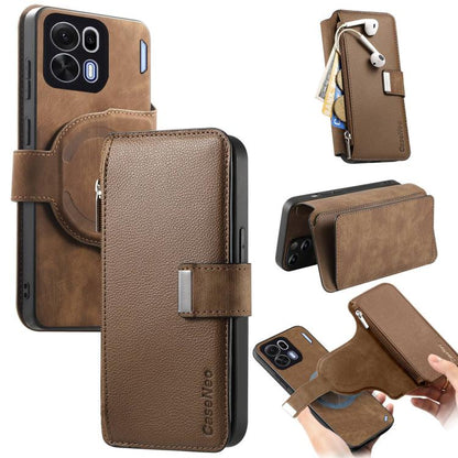 CaseNeo MagSafe RFID Anti-theft Zipper Wallet Retro Leather Phone Case, For OPPO A6 Global / A6s / A6c / A6t Pro, For OPPO K15 Pro+, For OPPO K15 Pro 5G, For OPPO Reno15 F, For OPPO Reno 15 Pro Max 5G Global, For OPPO Reno15 5G Global / 15c 5G         ...