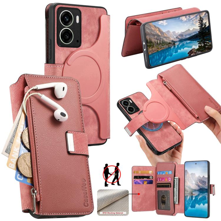 CaseNeo MagSafe RFID Anti-theft Zipper Wallet Retro Leather Phone Case, For Realme 16 Pro+ 5G, For Realme 16 Pro 5G, For Realme GT 8 Pro Global, For Realme 15T 5G Global, For Realme 14, For Realme 14 Pro+, For Realme 14 Pro, For Realme Neo7            ...